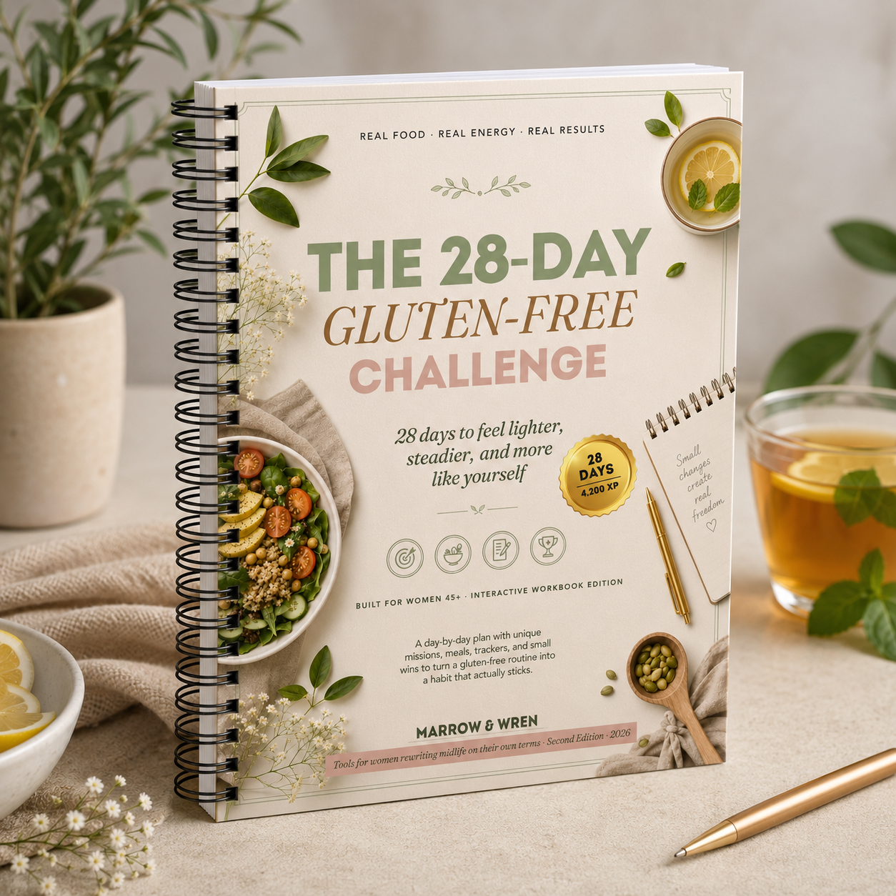 The 28-Day Gluten-Free Challenge | Paperback Planner | 28 Days to Feel Lighter, Steadier and More Like Yourself